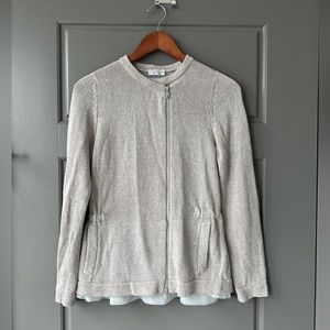 Brunello Cucinelli sequence embellished knit zip up jacket tulle hem size M